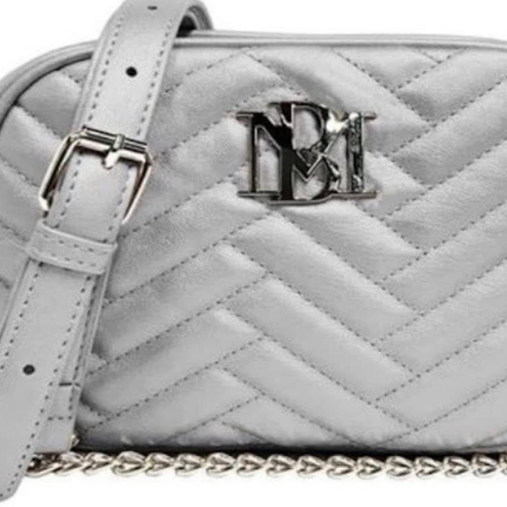Badgley Mischka Silver Quilted Crossbody Bag